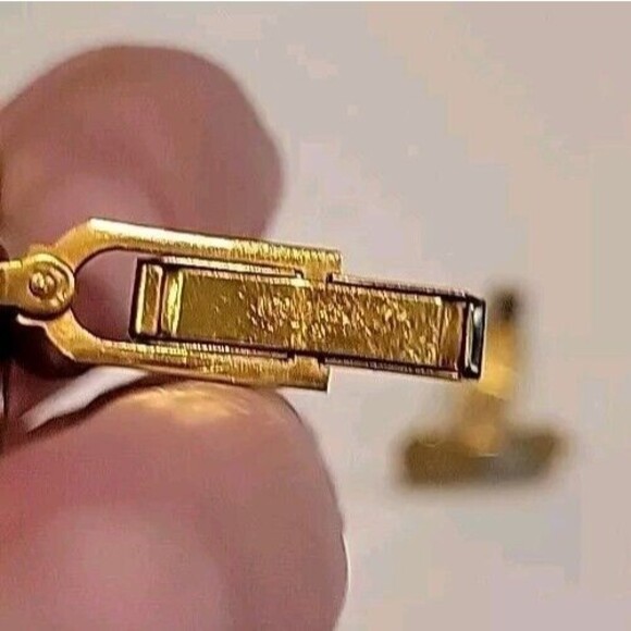 Vintage Entenmann Gold Filled Cufflinks Nautical Theme Enamel Ornate 1/20 12k - Picture 4 of 6